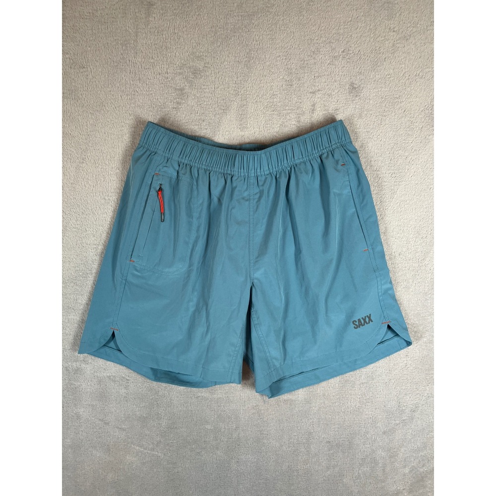 Saxx Kinetic 2-in-1 Swim Shorts Mens Blue BallPark Pouch Liner Large